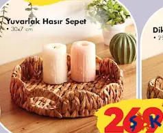 YUVARLAK HASIR SEPET